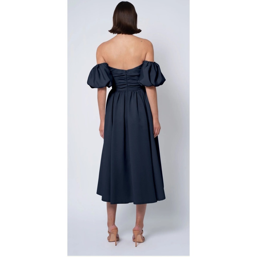 Jenny Yoo Regina Dress in Navy Blue, size 2 with detachable sleeves Formal Midi - Picture 2 of 16